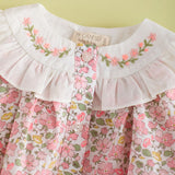 Ranita Canesú Bordado Liberty Pink Coco Fluor