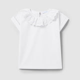 Camiseta blanca cuello de volante