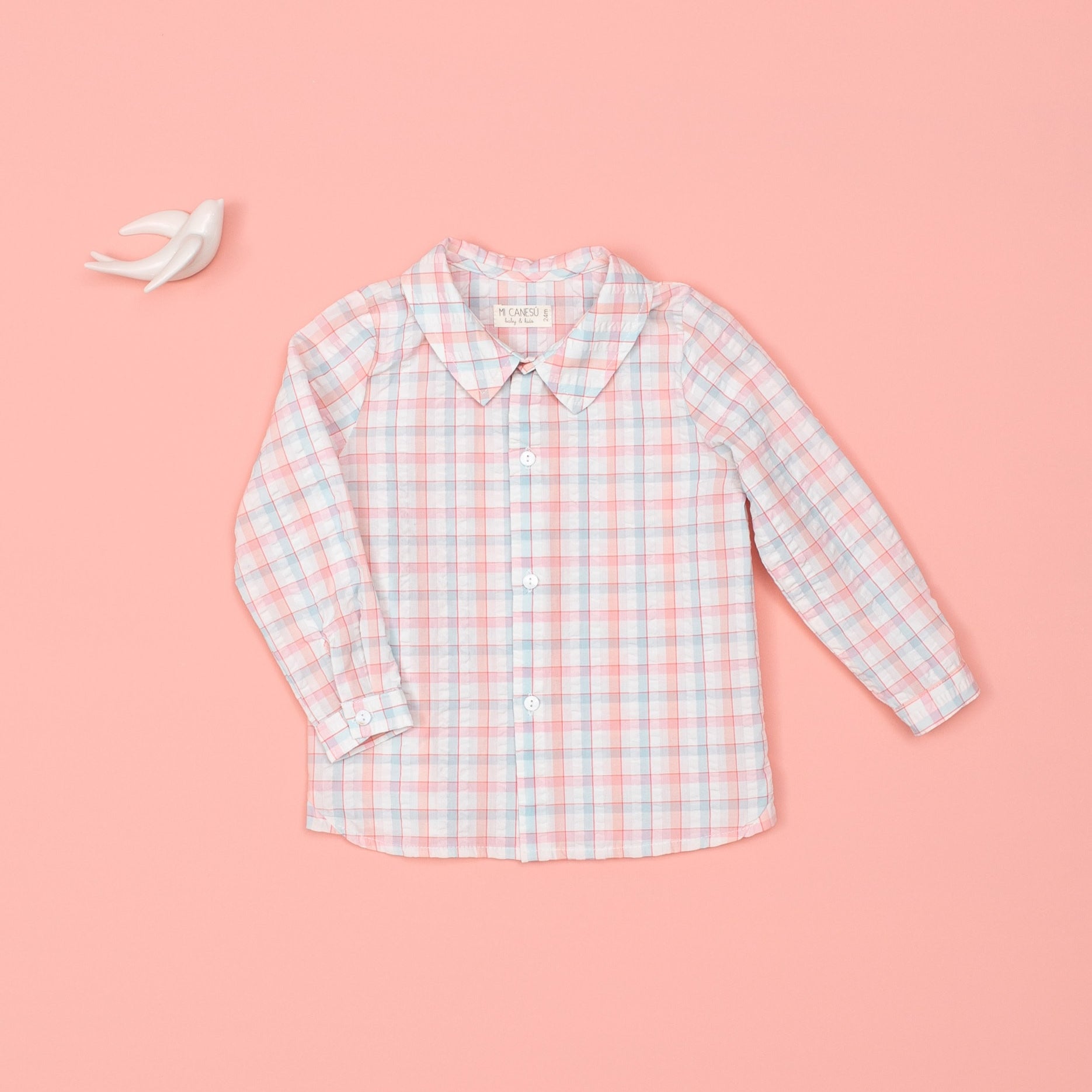 Camisa Niño Tartán Rosa y Azul