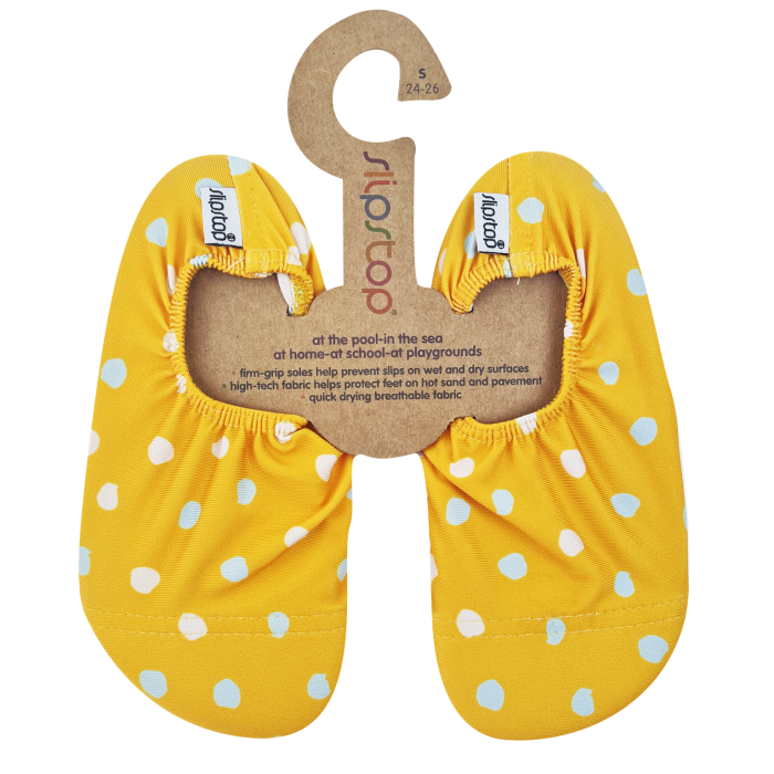 Slip stop lunares mostaza
