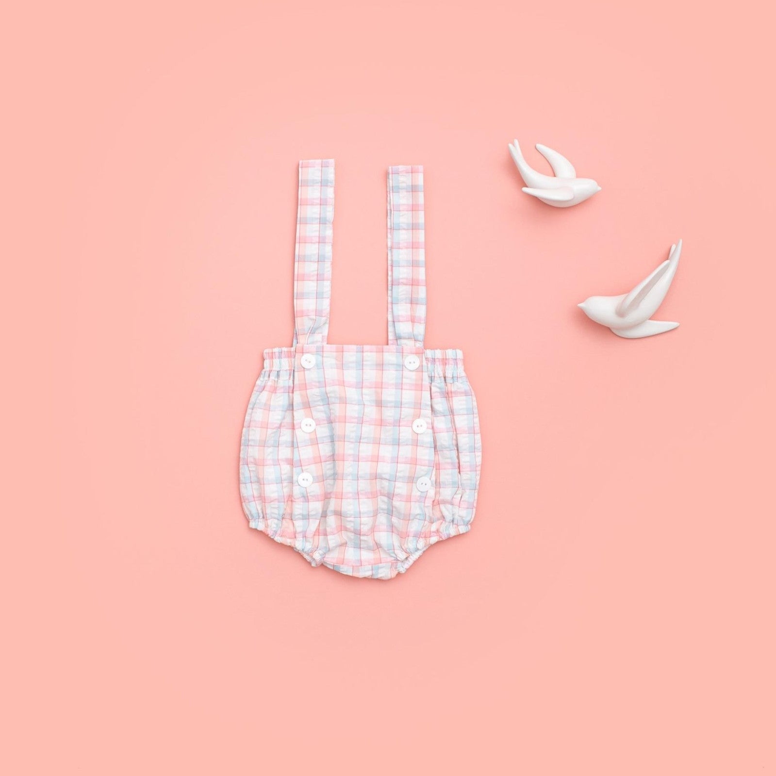 Petito Botones Tartán Rosa y Azul