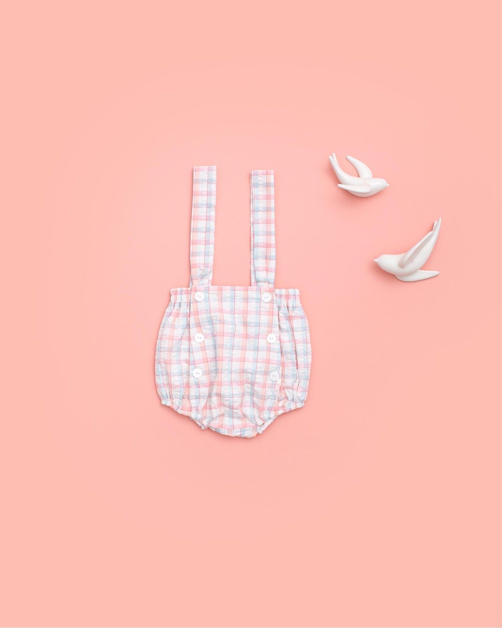 Petito Botones Tartán Rosa y Azul