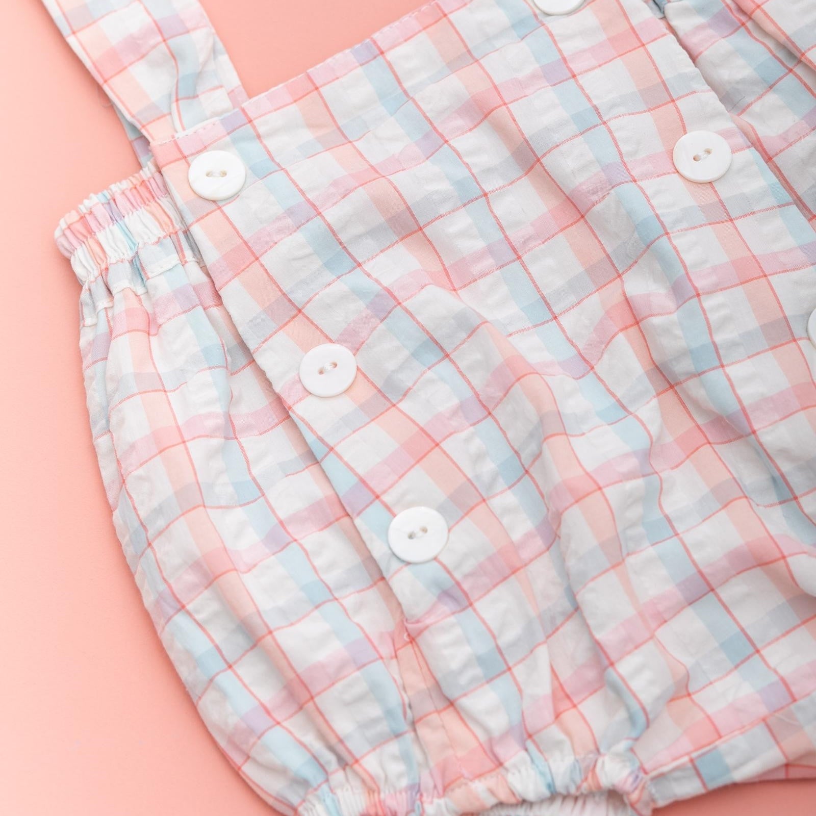 Petito Botones Tartán Rosa y Azul